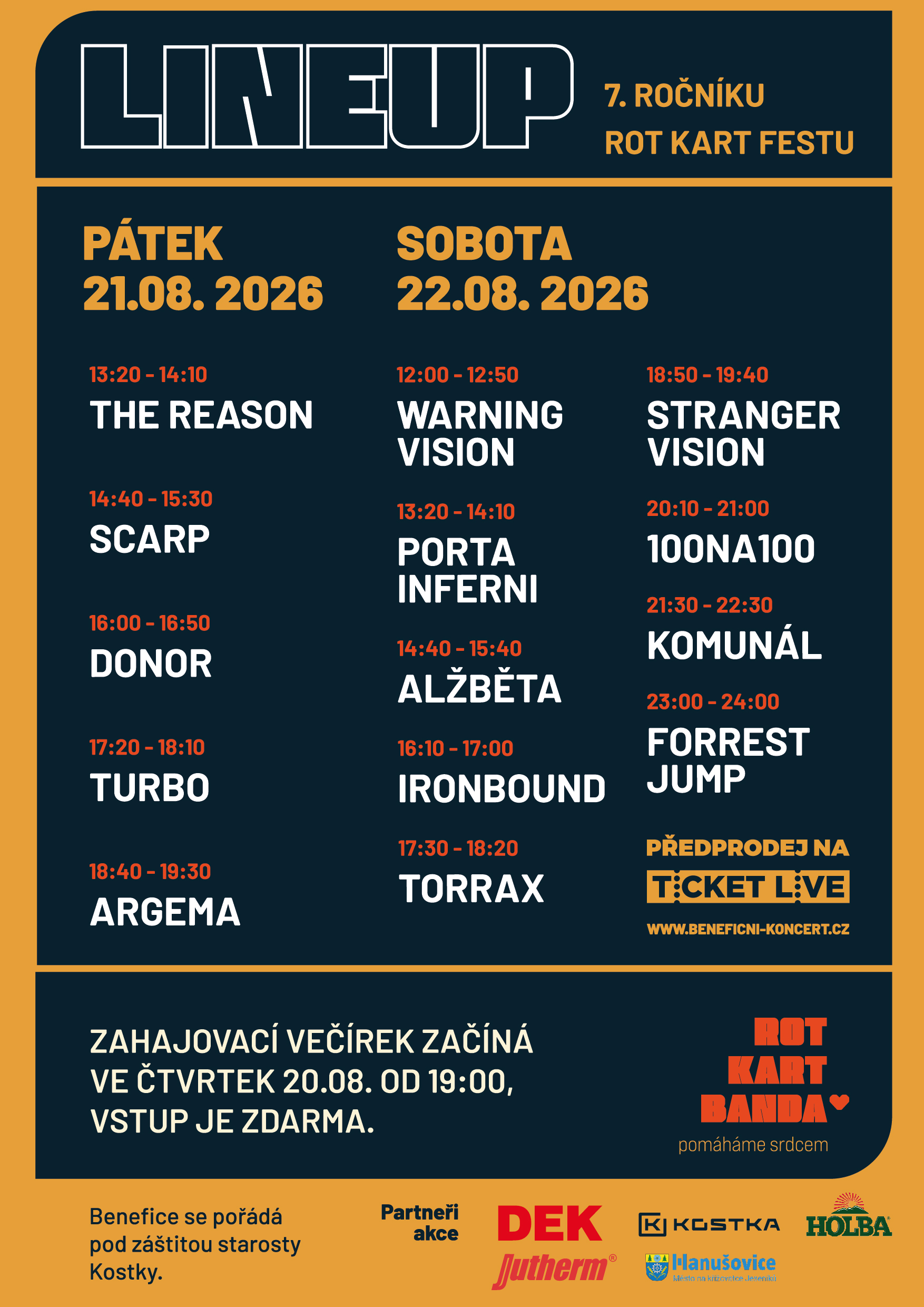 Plakát zahajovacího večírku 7. Rot Kart Festu
